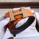 Copy Hermes Orange Leather Belt With Gold Diamonds Buckle (2)_th.jpg